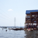 A side view of the Makoko Floating School, which is used for multiple purposes by the residents.